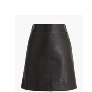 NWT JCrew Faux Leather A Line Mini Skirt